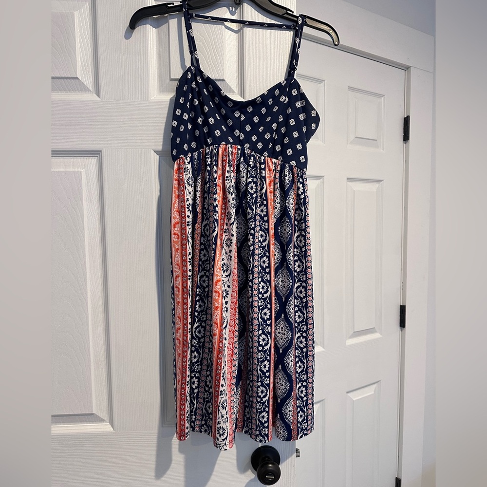 Navy and Red Patterned women’s dress